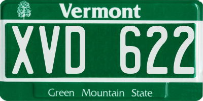VT license plate XVD622