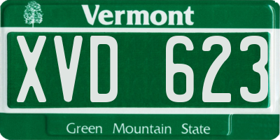 VT license plate XVD623