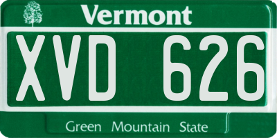 VT license plate XVD626