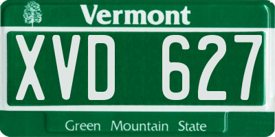 VT license plate XVD627