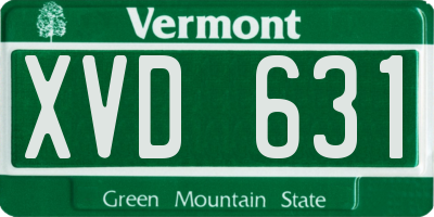 VT license plate XVD631