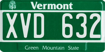 VT license plate XVD632