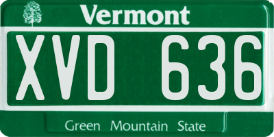 VT license plate XVD636