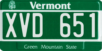 VT license plate XVD651