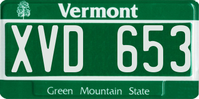 VT license plate XVD653