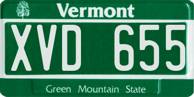 VT license plate XVD655