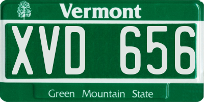 VT license plate XVD656