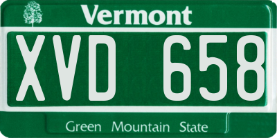 VT license plate XVD658