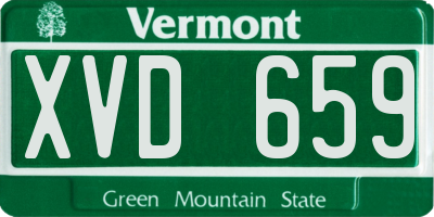 VT license plate XVD659