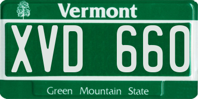 VT license plate XVD660