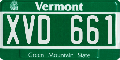 VT license plate XVD661