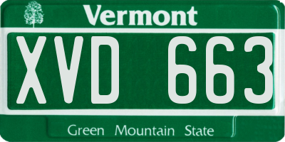 VT license plate XVD663