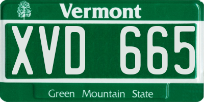VT license plate XVD665