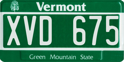VT license plate XVD675