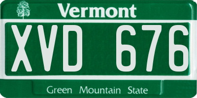 VT license plate XVD676