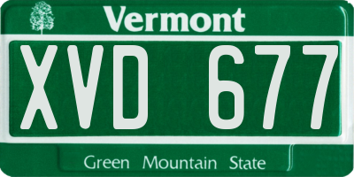 VT license plate XVD677