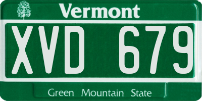 VT license plate XVD679