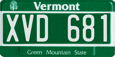 VT license plate XVD681