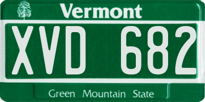 VT license plate XVD682