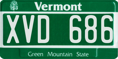 VT license plate XVD686