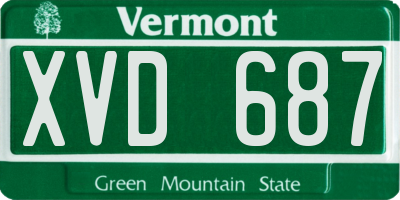 VT license plate XVD687