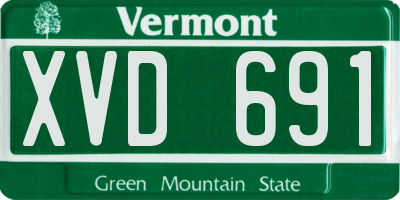 VT license plate XVD691