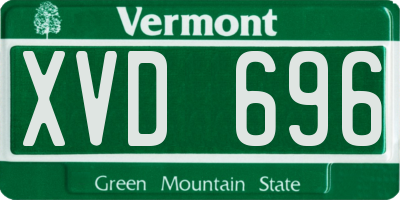 VT license plate XVD696