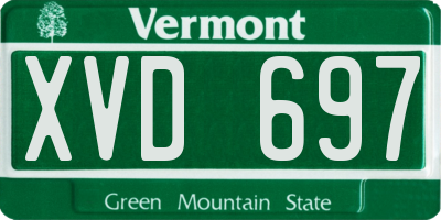 VT license plate XVD697
