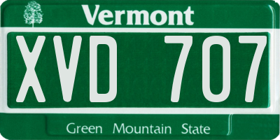 VT license plate XVD707