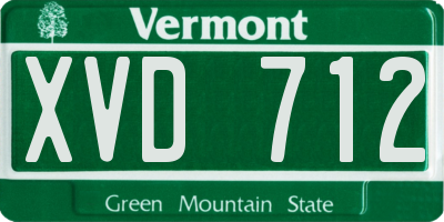 VT license plate XVD712