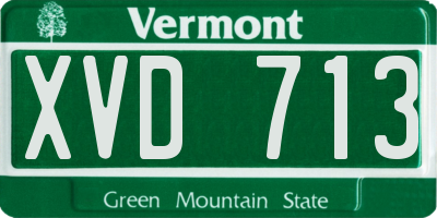VT license plate XVD713