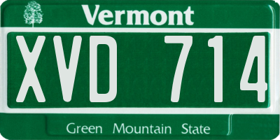 VT license plate XVD714