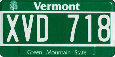 VT license plate XVD718