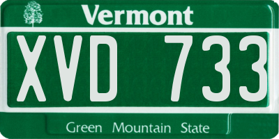 VT license plate XVD733