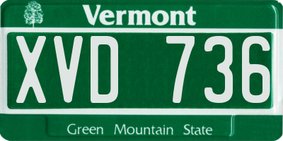 VT license plate XVD736