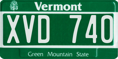 VT license plate XVD740