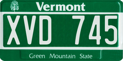 VT license plate XVD745