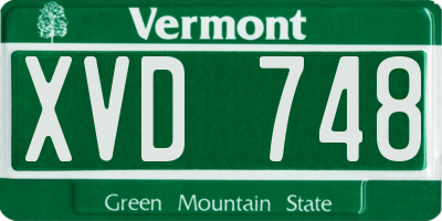 VT license plate XVD748
