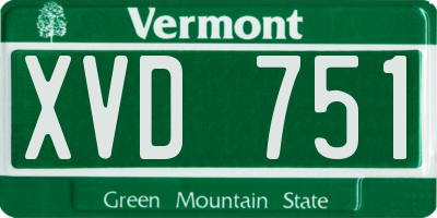 VT license plate XVD751