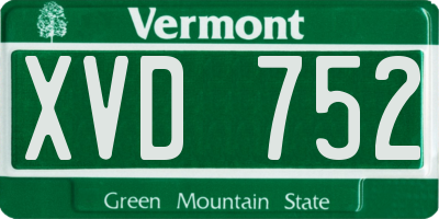 VT license plate XVD752