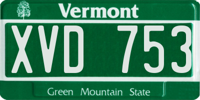 VT license plate XVD753