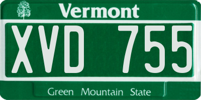 VT license plate XVD755