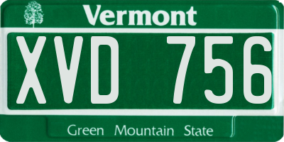VT license plate XVD756