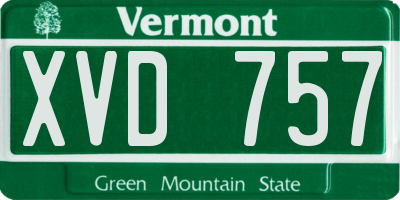 VT license plate XVD757