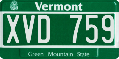 VT license plate XVD759