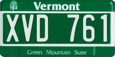 VT license plate XVD761