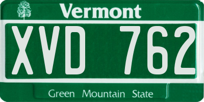 VT license plate XVD762