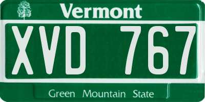 VT license plate XVD767