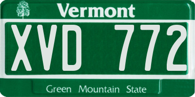 VT license plate XVD772