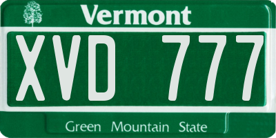 VT license plate XVD777
